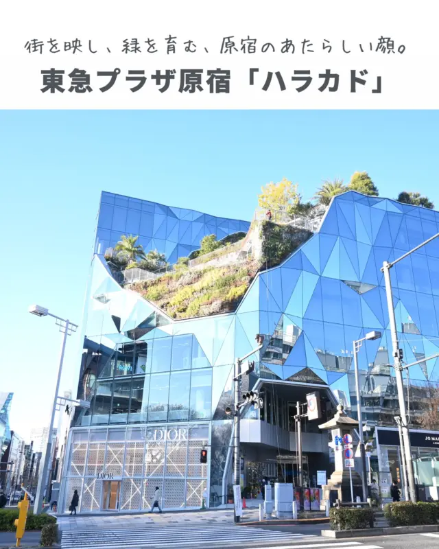 🇯🇵東急プラザ原宿「ハラカド」 / 日建設計＋平田晃久建築設計事務所
Tokyu Plaza Harajuku "Harakado" / Nikken Sekkei + Akihisa Hirata Architecture Office

街を映し、緑を育む、原宿のあたらしい顔。

＿＿＿＿＿＿＿＿＿＿＿＿

「原宿って、いくつもの文化が混ざり合ってるよね」
そんな空気感を、建物がそのまま表現したような場所が「ハラカド」。
デザイン監修を担当したのは建築家・平田晃久さん。ガラスのファサードが街の風景を映し込みながら、まるで原宿の空気を吸って生きているように感じられます。

建物のてっぺんには、植物が茂る屋上テラス。
都会の真ん中で、緑の風景にひと息つけるのも魅力のひとつ。ガラス越しに見える植栽や空も、季節ごとに表情を変えていきます。

中に入ると、ライブラリー、銭湯、ギャラリー、カフェ、ちょっと変わったお店たち……。
いろんなものが共存していて、まさに「原宿らしい多様性」を建築が包み込んでいるような空間です。

ここで過ごしていると、街も人も建物も、ぜんぶが一緒に呼吸してるように感じる。
そんな場所って、なかなかない気がします。

＿＿＿＿＿＿＿＿＿＿＿＿

A mirror of the city, a garden in the sky.

Harakado is not just another shopping complex—it's a layered reflection of Harajuku itself.
With a crystal-like glass façade and a rooftop that blooms with greenery, this place blends nature and urban life in a way that feels refreshingly open.

Designed by Nikken Sekkei with exterior and rooftop design by Akihisa Hirata, the building invites passersby with its prismatic reflections and pulls them into a mix of creative spaces: from cozy cafés and galleries to a public bath and creators’ hub.

Harakado doesn’t just house shops—it celebrates the messy, joyful, and evolving culture of Harajuku.
Come for the views, stay for the vibe.

＿＿＿＿＿＿＿＿＿＿＿＿

📍東急プラザ原宿「ハラカド」 / Tokyu Plaza Harajuku "Harakado"
◇ 場所：東京都渋谷区神宮前6-31-21
◇ アクセス：東京メトロ「明治神宮前」駅すぐ／JR「原宿駅」徒歩5分
◇ 設計：日建設計（全体設計・監理）＋平田晃久建築設計事務所（外装・屋上）
◇ 竣工：2023年（開業：2024年）
◇ 特徴：多面体ガラスの外装｜都市の中の屋上庭園｜文化を包む複合空間｜原宿カルチャーと建築の融合

※詳細は公式サイトをご確認ください。
https://harakado.tokyu-plaza.com

＿＿＿＿＿＿＿＿＿＿＿＿

📌 「建物も街の一部なんだ」って思わせてくれる場所。
Save this post for your next design-inspired trip.

＿＿＿＿＿＿＿＿＿＿＿＿
#ハラカド #東急プラザ原宿 #平田晃久 #日建設計 #都市と自然 #屋上庭園 #緑の建築 #複合施設建築 #建築探訪  #都市の自然 #商業建築 #建築と街 #東京建築散歩 #建築好きと繋がりたい 
#建築のある風景 #現代建築 #建築デザイン #建築写真 #建築と風景 #街を映す建築 #環境建築 #環境設計 #ArchiTrip 
#DesignInspiredTravel #ArchitectureLovers #SustainableArchitecture #UrbanOasis #MirrorFacade